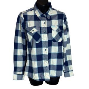 Dixxon men’s small bar harbor Maine plaid flannel pearl button snap